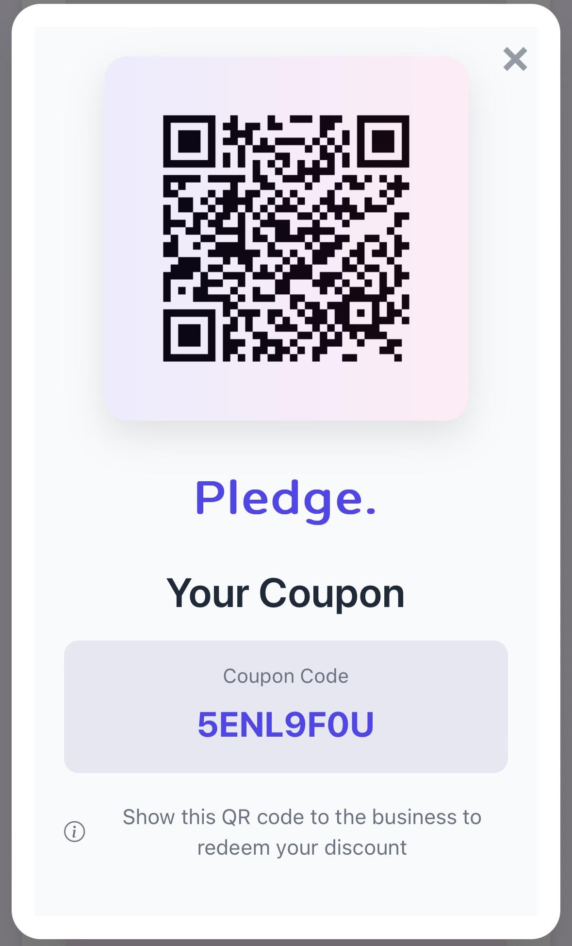 Sample Pledge Coupon